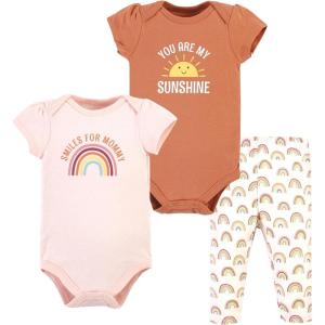 image:imageHudson Baby Unisex Cotton Bodysuit and Pant SetSunshine Rainbows Shortsleeve
