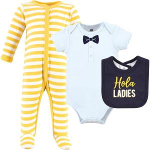 image:imageHudson Baby Unisex Cotton Sleep and Play Bodysuit and Bandana Bib SetHola Ladies