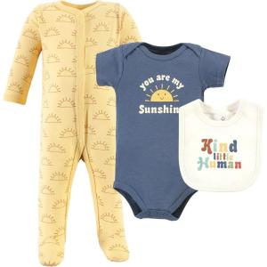 image:imageHudson Baby Unisex Cotton Sleep and Play Bodysuit and Bandana Bib SetKind Human