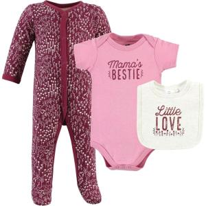 image:imageHudson Baby Unisex Cotton Sleep and Play Bodysuit and Bandana Bib SetLittle Love Flowers