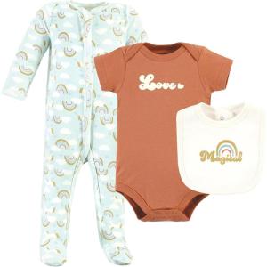 image:imageHudson Baby Unisex Cotton Sleep and Play Bodysuit and Bandana Bib SetMagical Rainbow