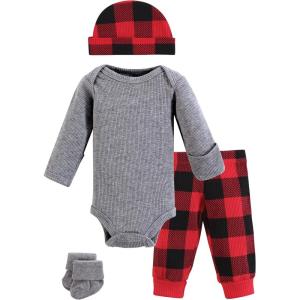 image:imageHudson Baby Unisex Thermal Preemie Layette Set 4pc Short Sleeve OutfitBuffalo Plaid Long Sleeve