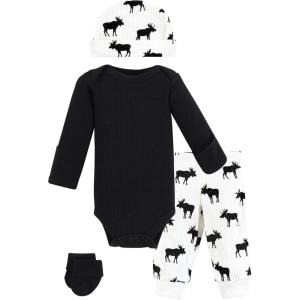 image:imageHudson Baby Unisex Thermal Preemie Layette Set 4pc Short Sleeve OutfitMoose Long Sleeve