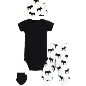 image:imageHudson Baby Unisex Thermal Preemie Layette Set 4pc Short Sleeve OutfitMoose Short Sleeve