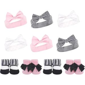 image:imageHudson Baby babygirls 10pc Headband and Socks SetHoundstooth