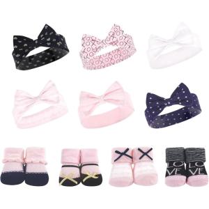 image:imageHudson Baby babygirls 10pc Headband and Socks SetPink Polka Dot Love
