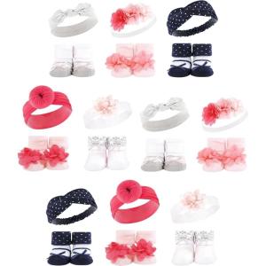 image:imageHudson Baby babygirls 20pc Headband and Socks GiftsetPink Navy