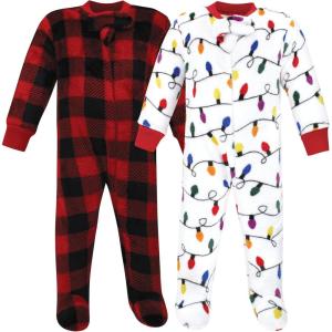 image:imageHudson Baby babygirls Plush Sleep and PlayHudson Baby Unisex Baby Plush Sleep and Play Navy Snowflake 03 MonthsChristmas Lights