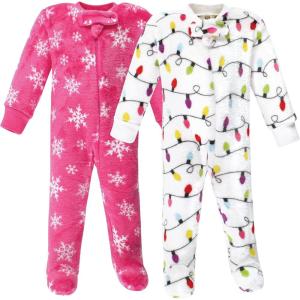 image:imageHudson Baby babygirls Plush Sleep and PlayHudson Baby Unisex Baby Plush Sleep and Play Navy Snowflake 03 MonthsPink Christmas Lights