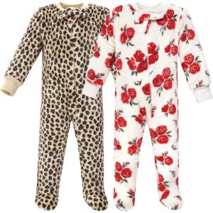 image:imageHudson Baby babygirls Plush Sleep and PlayHudson Baby Unisex Baby Plush Sleep and Play Navy Snowflake 03 MonthsRed Rose Leopard