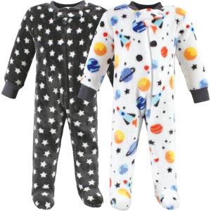 image:imageHudson Baby babygirls Plush Sleep and PlayHudson Baby Unisex Baby Plush Sleep and Play Navy Snowflake 03 MonthsSpace Adventure