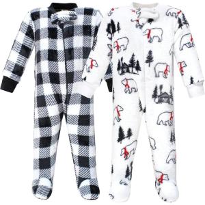 image:imageHudson Baby babygirls Plush Sleep and PlayHudson Baby Unisex Baby Plush Sleep and Play Navy Snowflake 03 MonthsWinter Bear