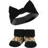 image:imageHudson Baby Girls Headband and Socks GiftsetBlack Wild Rose Leopard