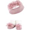 image:imageHudson Baby Girls Headband and Socks GiftsetBurgundy Blush