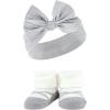 image:imageHudson Baby Girls Headband and Socks GiftsetBurgundy Gray