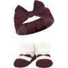 image:imageHudson Baby Girls Headband and Socks GiftsetBurgundy Gray