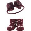 image:imageHudson Baby Girls Headband and Socks GiftsetBurgundy Leopard