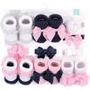 image:imageHudson Baby Girls Headband and Socks GiftsetNavy White 10pack