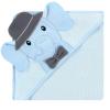 image:imageHudson Baby Unisex Baby Cotton Rich Hooded Towels Gray Modern Elephant One SizeBlue Charcoal Elephant