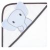 image:imageHudson Baby Unisex Baby Cotton Rich Hooded Towels Gray Modern Elephant One SizeBlue Elephant