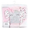 image:imageHudson Baby Unisex Baby Cotton Rich Hooded Towels Gray Modern Elephant One SizeFloral Pretty Elephant