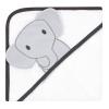 image:imageHudson Baby Unisex Baby Cotton Rich Hooded Towels Gray Modern Elephant One SizeGray Modern Elephant