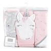image:imageHudson Baby Unisex Baby Cotton Rich Hooded Towels Gray Modern Elephant One SizePink Unicorn