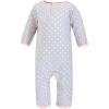image:imageHudson Baby Unisex Baby Premium Quilted CoverallsPink Gray Elephant