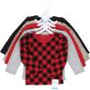 image:imageHudson Baby Unisex Baby Thermal Long Sleeve Tees 5pkBuffalo PlaidLeopard