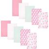 image:imageHudson Baby Infant Girls Cotton Flannel Burp Cloths 10Pack Pink Daisies One Size