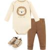 image:imageHudson Baby Unisex Baby Cotton Bodysuit Pant and Shoe Set Brave Lion 03 Months