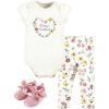 image:imageHudson Baby Unisex Baby Cotton Bodysuit Pant and Shoe Set Soft Painted Floral 912 Months