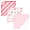 image:imageHudson Baby Unisex Baby Cotton Rich Hooded Towels Gray Modern Elephant One SizeCoral Flamingo