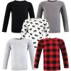 image:imageHudson Baby Unisex Baby Thermal Long Sleeve Tees 5pkBuffalo Plaid Moose