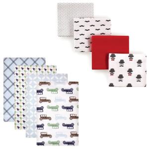 image:imageFlannel Receiving Blanket 8PackCarMustacheHat