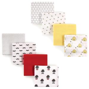 image:imageFlannel Receiving Blanket 8PackMustacheHatBees
