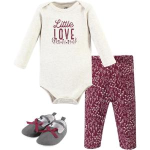 image:imageHudson Baby Baby Cotton Bodysuit Pant and Shoe SetLittle Love Flowers