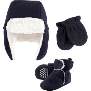 image:imageHudson Baby Baby Hudson Baby Unisex Baby Trapper Hat Mitten and Bootie Set Tan Bear 06 MonthsNavy