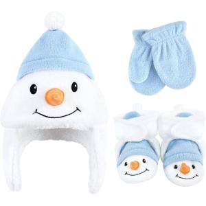 image:imageHudson Baby Baby Hudson Baby Unisex Baby Trapper Hat Mitten and Bootie Set Tan Bear 06 MonthsSnowman