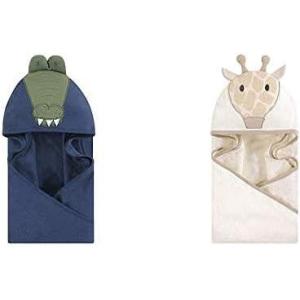 image:imageHudson Baby Boy Cotton Animal Face Hooded Towel 2Pack Classy Walrus Banana MonkeyAlligator Modern Giraffe