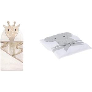 image:imageHudson Baby Boy Cotton Animal Face Hooded Towel 2Pack Classy Walrus Banana MonkeyModern Giraffe Modern Elephant