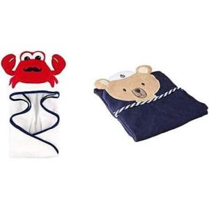 image:imageHudson Baby Boy Cotton Animal Face Hooded Towel 2Pack Classy Walrus Banana MonkeyMr Crab Sailor Bear