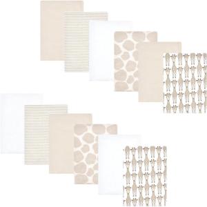 image:imageHudson Baby Cotton Flannel Burp Cloths 12Pack Bundle Giraffe One Size