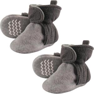 image:imageHudson Baby Cozy Warm Toddler Slipper Booties with Non Skid BottomCharcoal and Gray Fleece