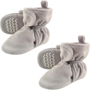 image:imageHudson Baby Cozy Warm Toddler Slipper Booties with Non Skid BottomGray Velour
