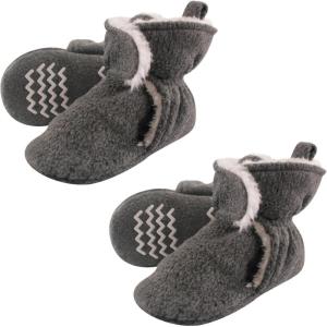 image:imageHudson Baby Cozy Warm Toddler Slipper Booties with Non Skid BottomHeather Charcoal Sherpa