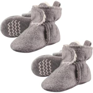 image:imageHudson Baby Cozy Warm Toddler Slipper Booties with Non Skid BottomHeather Gray Sherpa