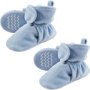 image:imageHudson Baby Cozy Warm Toddler Slipper Booties with Non Skid BottomLight Blue Velour