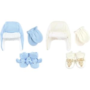 image:imageHudson Baby Girls 12Pc Cotton Headband and Scratch Mitten SetBlue Elephant Giraffe