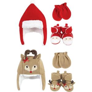 image:imageHudson Baby Girls 12Pc Cotton Headband and Scratch Mitten SetSanta Girl Reindeer